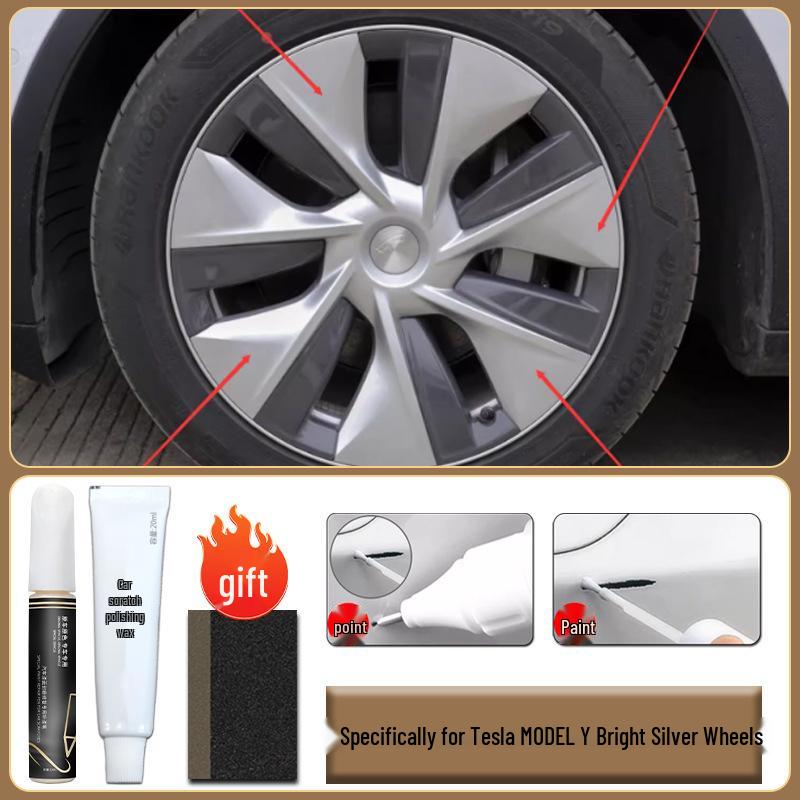 Маркер-подкраска для царапин на дисках Tesla Model Y, Аксессуары для 19" и 20"