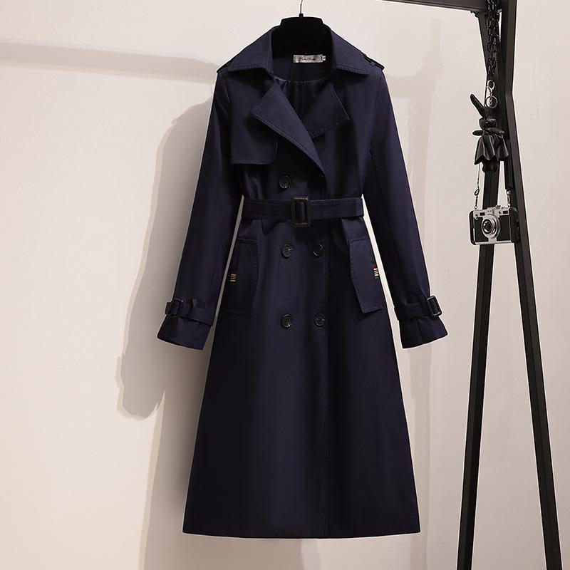 Новое осенне-зимнее пальто цвета хаки средней длины с длинными рукавами для женщин