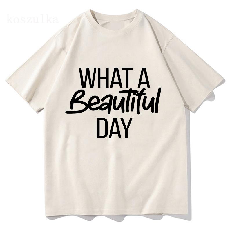 What A Beautiful Day T-shirt Lauren Spencer Smith Fashion Graphic TShirt Unisex High Quality Aesthetic Vintage 100_ Cotton Tees
