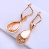 LSOOYH серьги-клипсы цвета розового золота, модные серьги для женщин, геометрические серьги-капли, ювелирные изделия