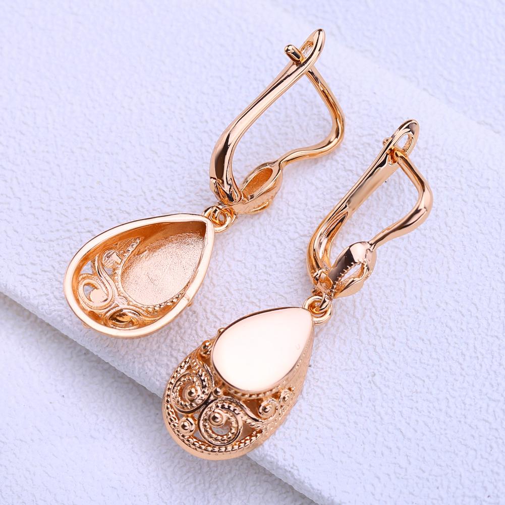 LSOOYH серьги-клипсы цвета розового золота, модные серьги для женщин, геометрические серьги-капли, ювелирные изделия