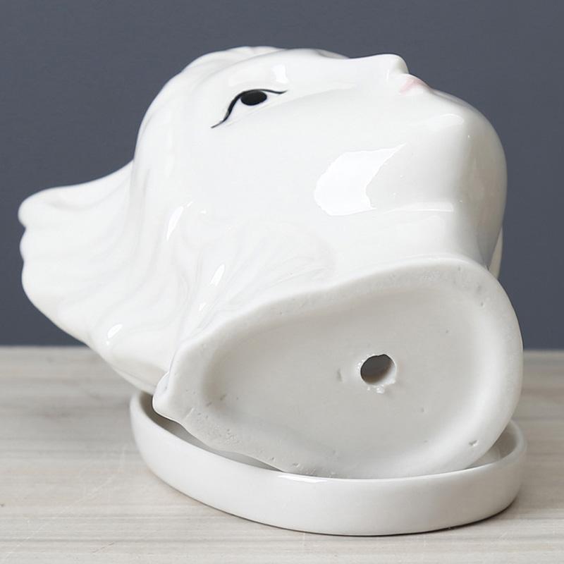 1 шт. суккулентный цветочный горшок с белым человеческим лицом, новая художественная скульптура, домашний декор, настольные украшения, уникальный керамический цветочный горшок, контейнер