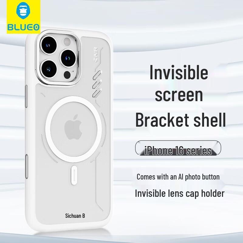 Blue Gorilla iPhone 16 Pro Magnetic Stand Case with AI Button & Lens Protection