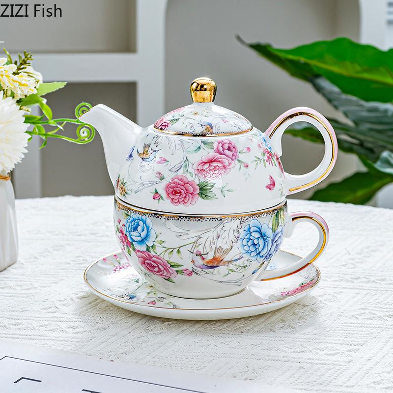 Керамический кофейник BRPeony Flower Цветочный чайник Подсвечник Матрешка Английский стиль Чашка для черного чая Кружка для кофе Домашний подарокEY