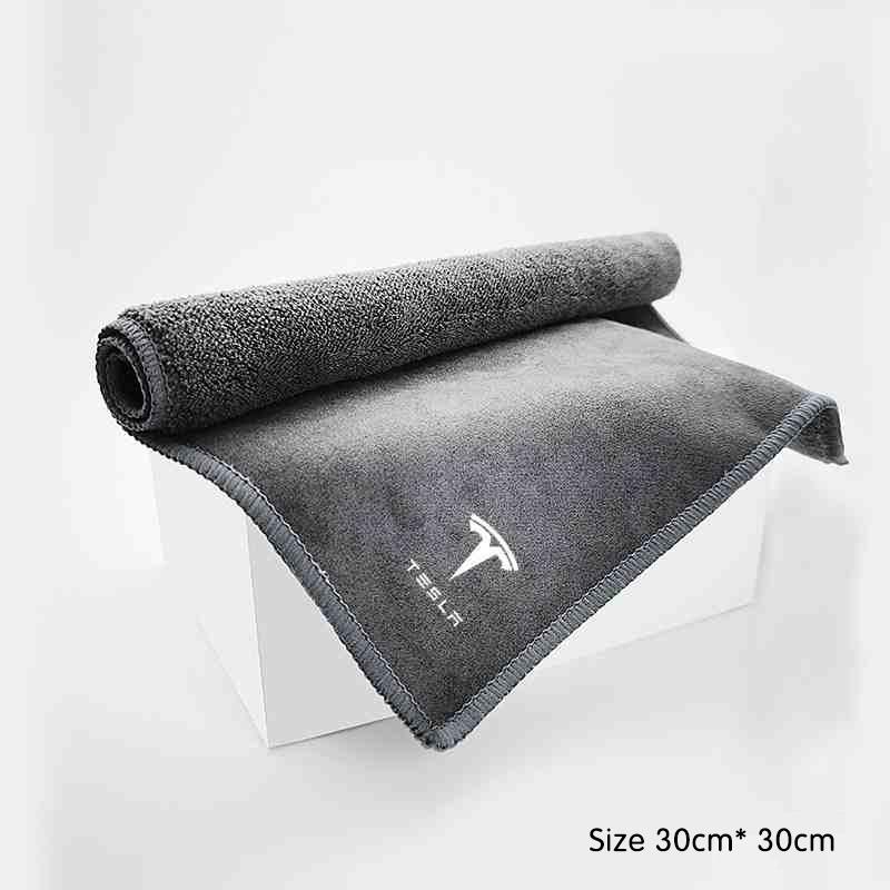 AEQTV1 For Tesla Model 3 Y Car Interior Cleaning Soft Brush Tool Dust Remover Suede Fleece Microfiber Wash Towel Car Cleaning Rag Cloth