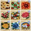 Flower Series Latch Hook Duan Duan Embroidery Cushion Pillow Flowers Grass Cross Stitch Carpet DIY Latch Hook Kit Smyrna Package