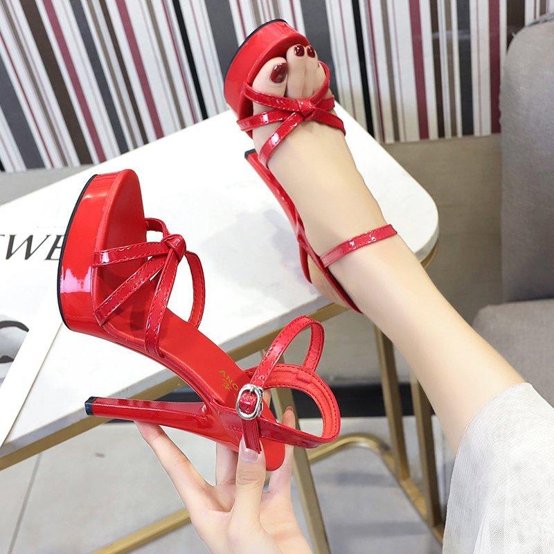 Женские летние босоножки Босоножки на платформе Туфли на высоком каблуке 13 см Модные показы Тонкие каблуки Туфли-лодочки больших размеров Женская обувь