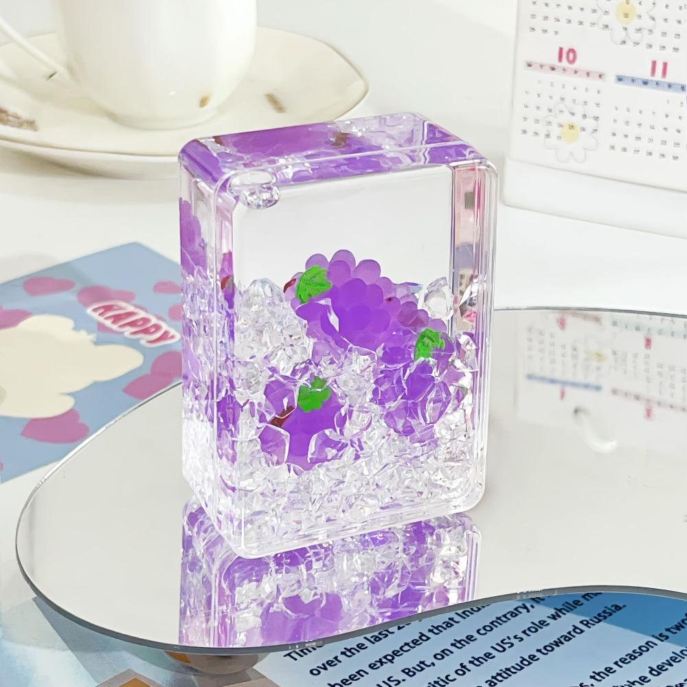 Rectangular Acrylic Ornament Transparent Oil Flowing Sand Ornament Fruit Sand Ornament Home Decor