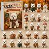 Cute Animal Desk Ornaments 24 Days Dog Advent Calendar 2026, 2D Acrylic Puppy Christmas Pajamas Series Hanging Pendants Countdown Calendar,