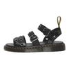 Dr. Martens Кожаная серия Gryphon Сандалии-слайдеры с металлическим кольцом в британском стиле Унисекс Сандалии Черный 27504001