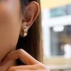 Yori Gold Silver Mix Color Wide Three Layer Earrings for Women 18K Gold Waterproof Plated Versatile Daily Jewelry Bijoux