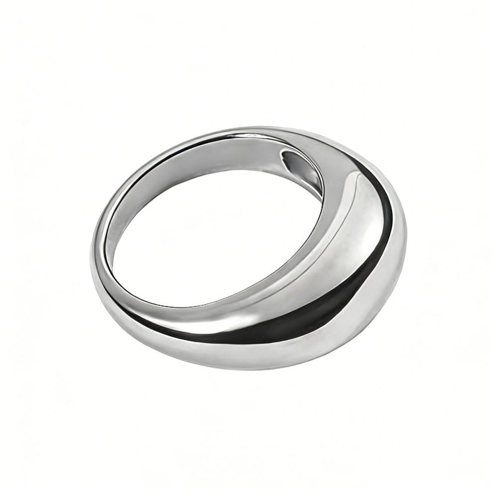Minimalist 18K Gold Plated Stainless Steel Chunky Dome Ring for Women, Sizes 5 6 7 8, Waterproof Non Tarnish Statement Jewelry