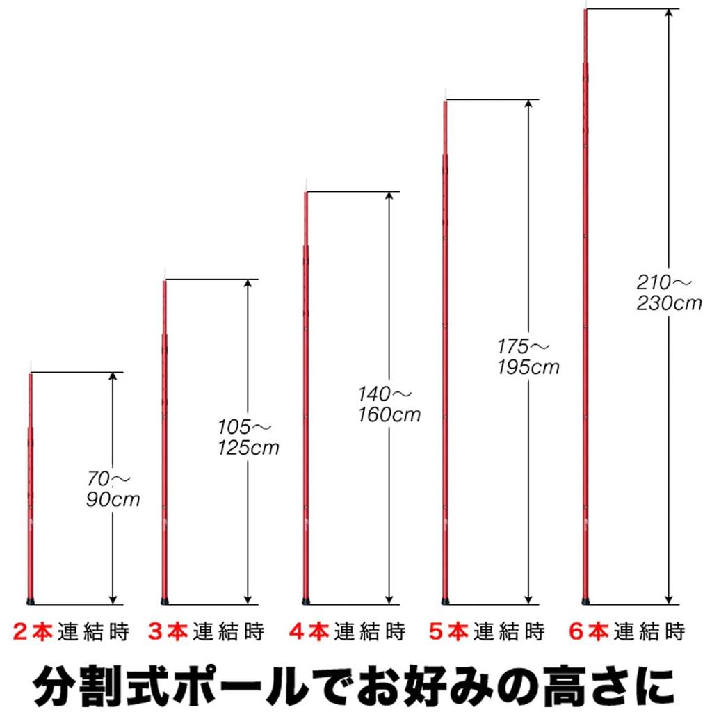 Алюминиевый тент FIELDOOR, диаметр стойки 24 мм, регулируемый штифт, 4 уровня, телескопический раздельный брезент для кемпинга [черный], 6 соединений, 70–230 см