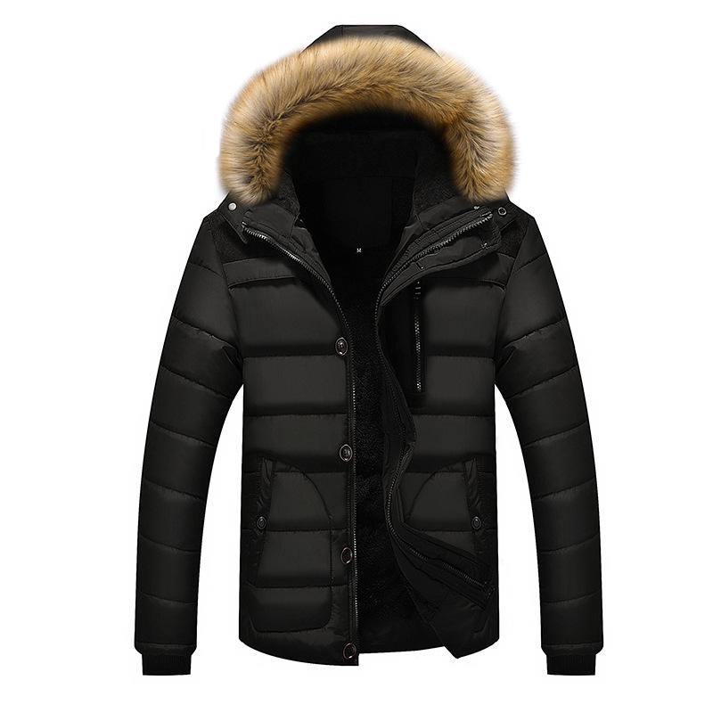 Winter Men 'S Cotton Jacket Hooded Casual Large Size Men 'S Cotton Jacket Plus Velvet Thickening