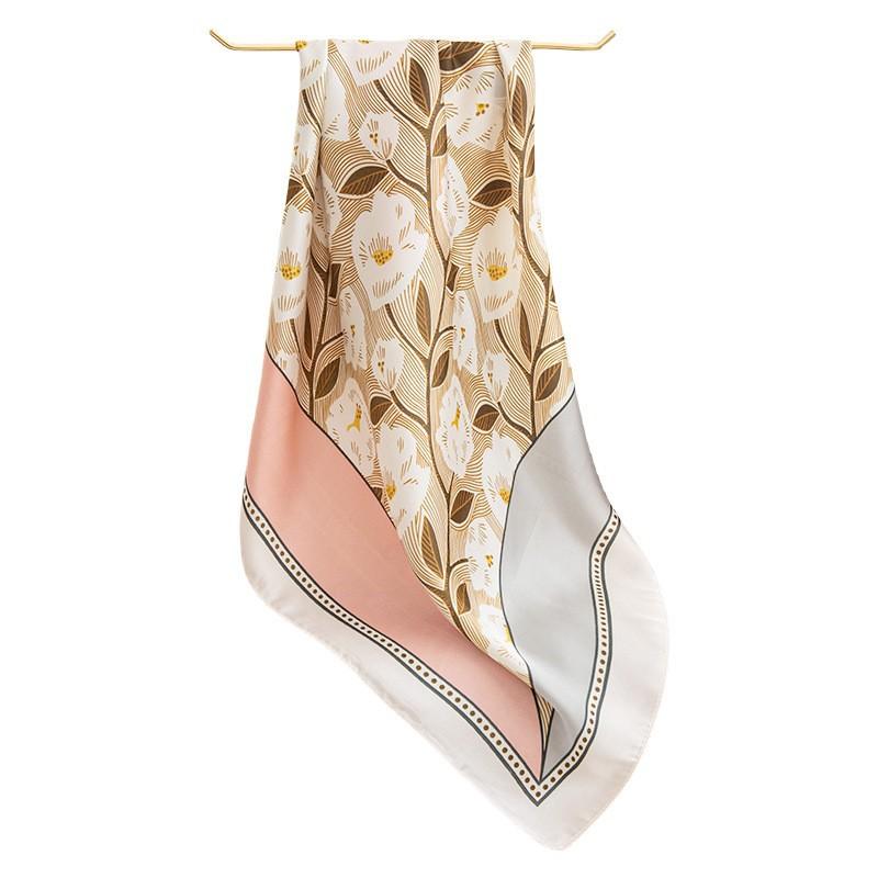 Vintage Oil Painting 70 Square Scarf Satin New Trend Silk Scarf Bohemian Four Seasons Women's Scarf Air Conditioner Shawl