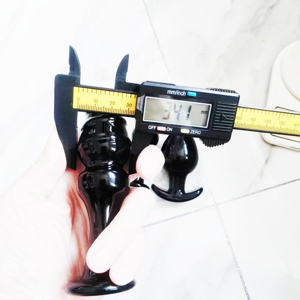 VaHppy Черные стеклянные анальные пробки 3 шт. 3,4/4,9/6,5 см SM BDSM товары для взрослых Гей анальная мастурбация расширение секс-игрушки вытягивание бусины