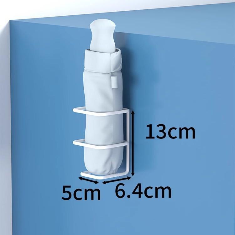 Wall-Mounted Entryway Umbrella Rack with Hooks