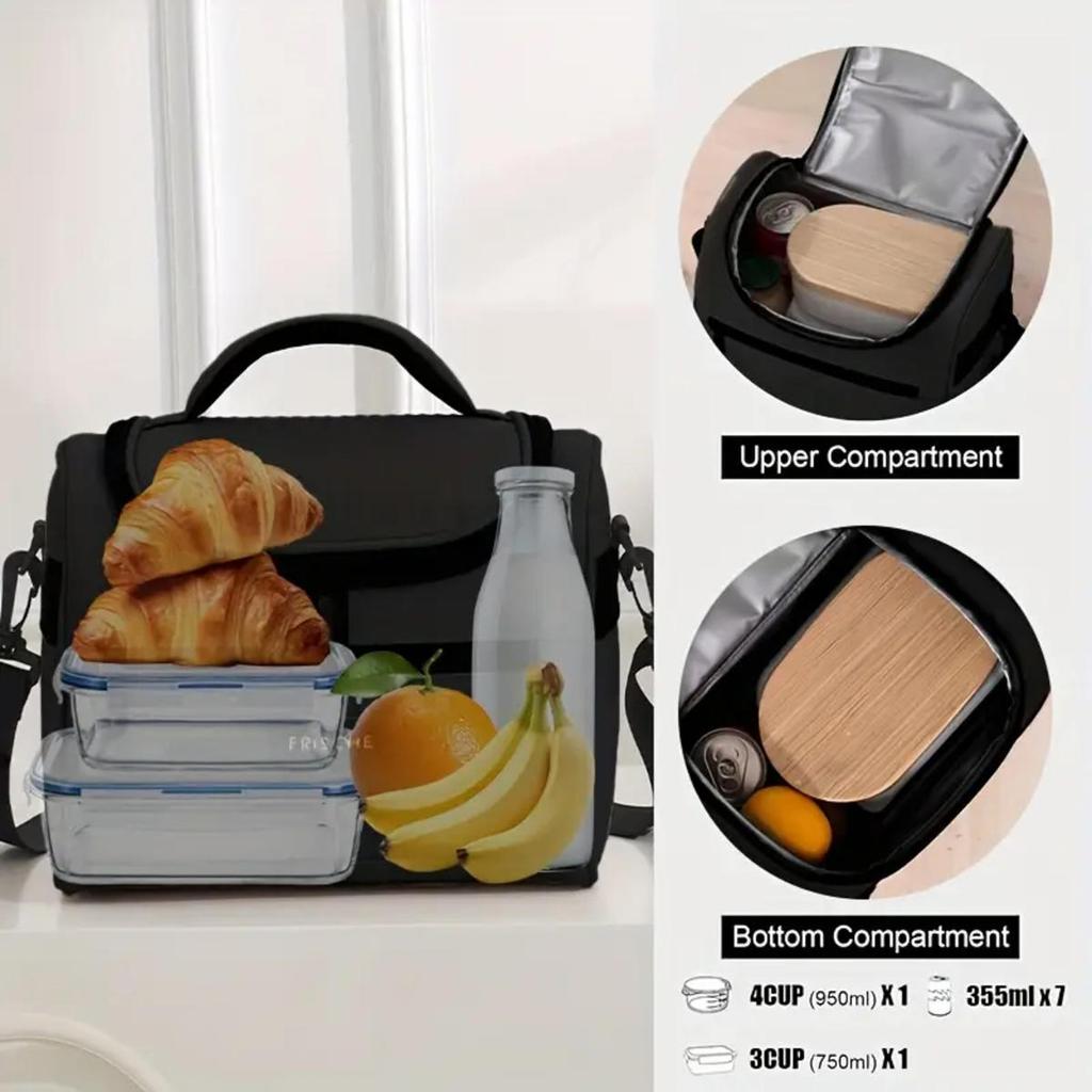 Multifunction Handheld Insulated Bag Large Capacity Cooler Bag Portable Zipper Thermal Lunch Bags for Outdoor Picnic Camping Food Storage