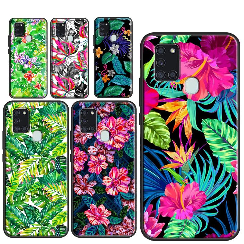 Tropical aloha Hibiscus pattern Cover For Samsung Galaxy A54 A34 A14 A32 A12 A22 A52 A72 A13 A33 A53 A50 A52S A51 A71 Back Case