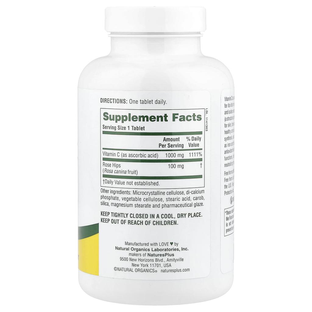 Vitamin C, Rosehip, High Potency, 180 Tablets