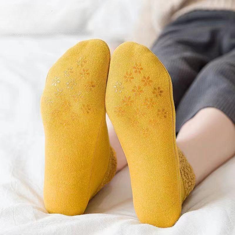 Lace Ankle Socks Non-slip Floor Socks Women's Autumn Winter Thickened Warm Fleece Socks