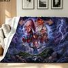 Chucky Horror Halloween Print Flannel Blanket High Quality Warm Comfortable Cover for All Seasons Perfect for Gifts Home Decor
