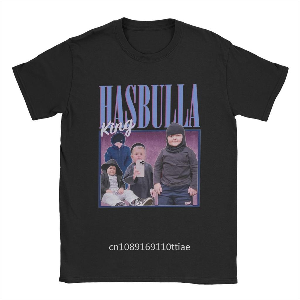 King Hasbulla Homage Men T Shirt Mini Khabib Blogger Fashion Tee Shirt Short Sleeve O Neck T-Shirts Pure Cotton Summer Clothing