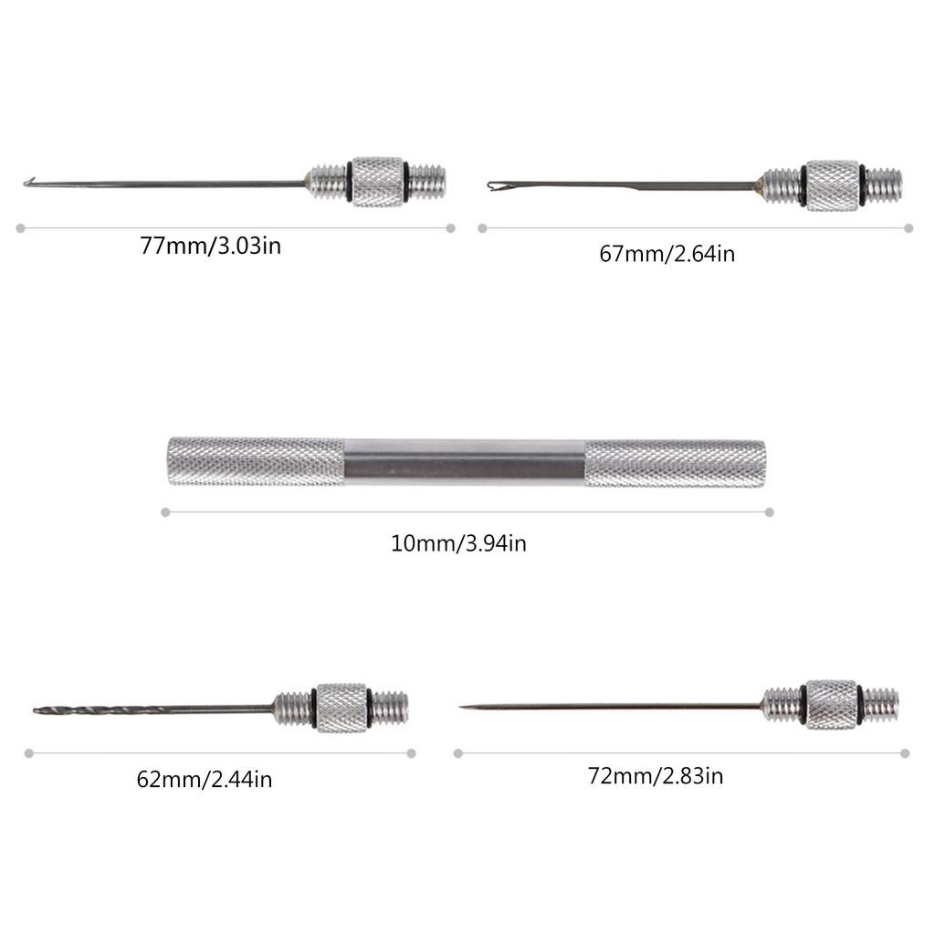 Bait Needle Stainless Steel Fish Stringer 5 In 1 Carp Fishing Bait Needle Tool Set Drilling Hook Needle For Making Rigs