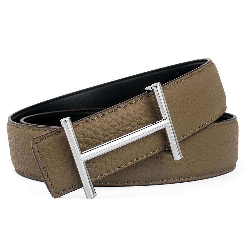 Мужской ремень, первый слой коровьей кожи, узор личи, I-образный ремень