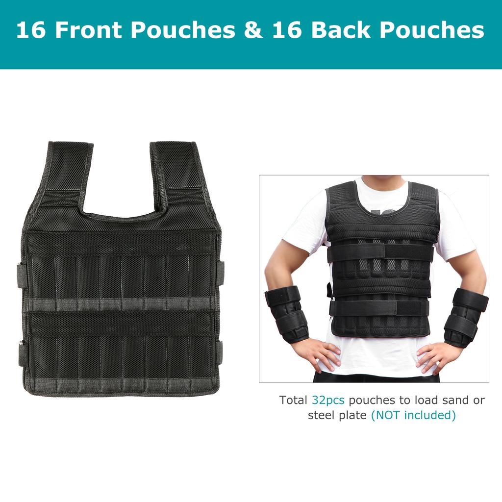 Max Loading 15kg 35kg Adjustable Vest Weight Exercise Weight Loading Cloth Strength Training with 6kg Leg Weight 5kg