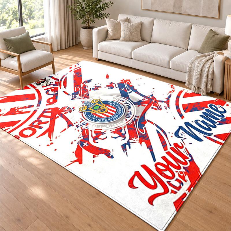 Deportivo guadalajara Custom Name Personalized Rug Non‑Slip Doormat Floor Carpet Housewarming Birthday Gift for Family Friends