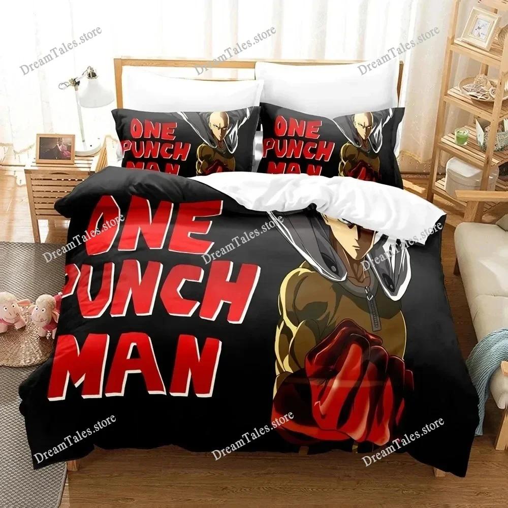 3D Печатный Аниме One Punch Man Комплект Постельного Белья Мальчики Девочки Размер Twin Queen Пододеяльник Наволочка Постель Дети Взрослые Домашний Текстиль
