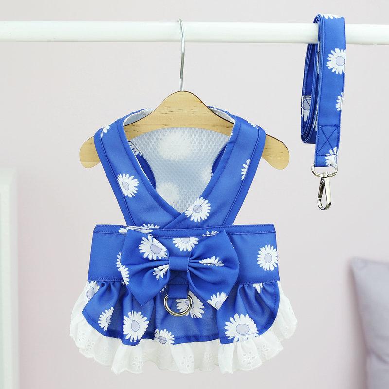 Dog clothes 2023new arrival spring and summer clothes can be hung with leash teddy bichon frize milk dog small and medium dog elegant traction skirt