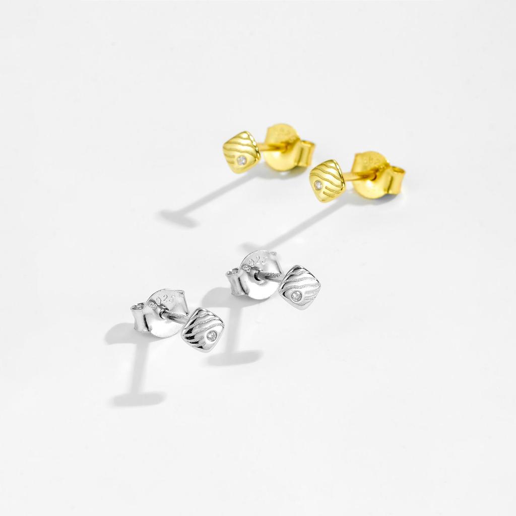 ANDYWEN Серьги-гвоздики из стерлингового серебра 925 пробы, элегантные женские серьги с нерегулярными кубическими цирконами, помолвочные украшения для подарков на День святого Валентина