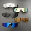 Flat Top Shield Fashion Punk Sunglasses Women Y2K Sun Glasses Men Mirror One Piece Eyewear 2000S 90S Goggles
