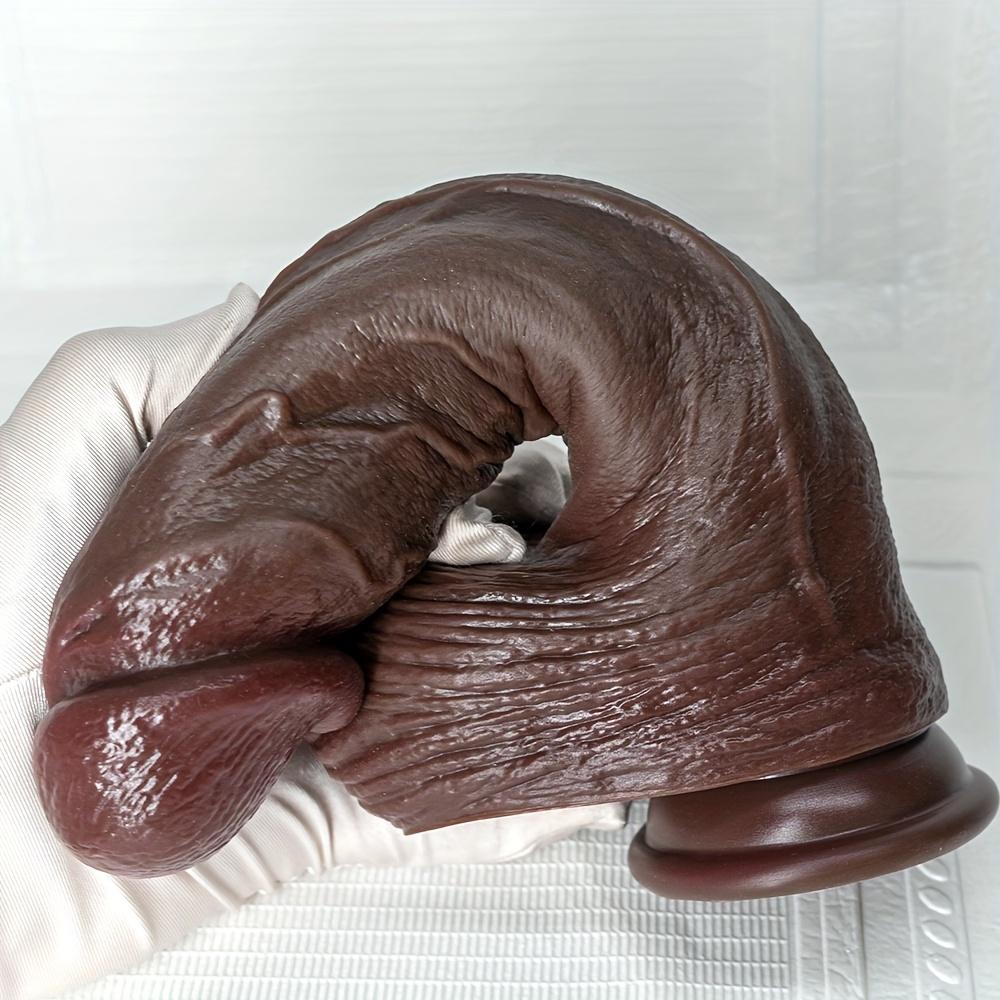 Реалистичный черный дилдо 9,65 дюйма с присоской, несколько размеров, жидкий силикон, стимуляция точки G и анальная стимуляция для пар, игра без рук