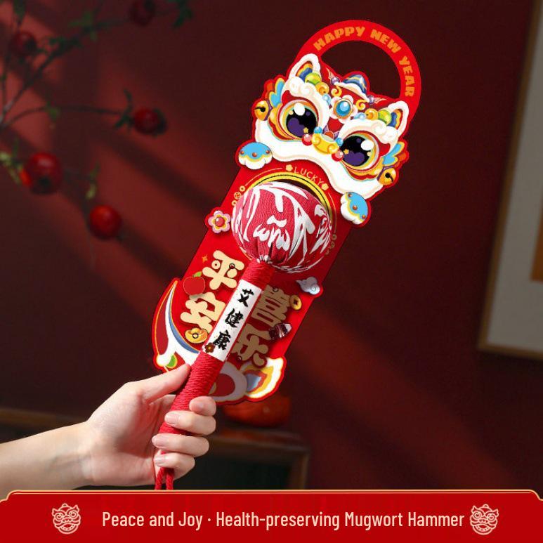 DIY Handmade Year of the Horse Mugwort Hammer Material Kit: Cultural Creative Craft Package
