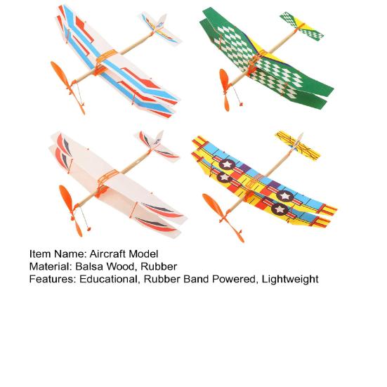 1/2/4 шт., модель самолета с резиновым приводом, детский развивающий метательный планер, самолет для малышей, мальчиков и девочек, уличный деревянный летающий самолет, игрушка