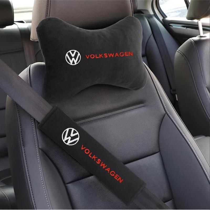 Car Headrest Cover Auto Seat Cover Head Neck Rest Pillow for VW Volkswagen Golf Polo Passat Touran Jetta Car Styling AccessoriesSZ6