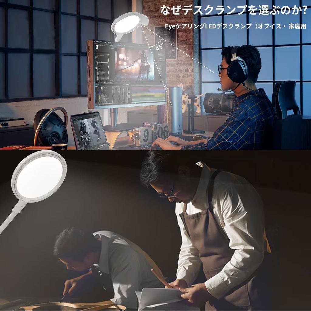 Светодиодная настольная лампа с настольным светильником с солнцезащитным козырьком Touch Architect Lighting, настольная лампа с гусиной шеей, 25 режимов световых эффектов, зажимная лампа для офисного рабочего стола