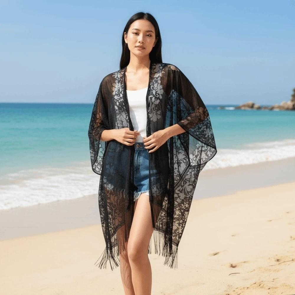 Breathable Sunshade Thin Large Scarf Sunscreen Seaside Vacation Cloak Women