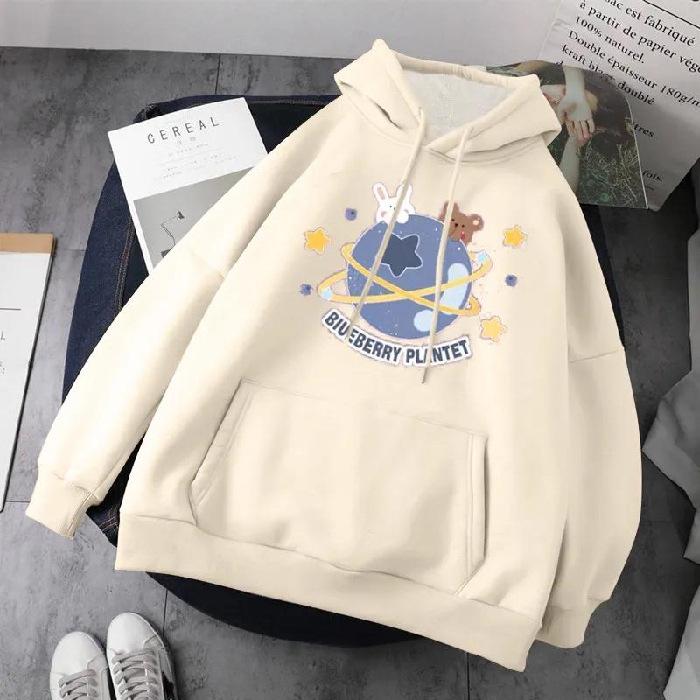 Новый дизайн, толстовка большого размера с принтом, толстовка с капюшоном, новый корейский Harajuku, повседневный корейский пуловер в стиле ретро, ​​свободный женский топ в студенческом стиле