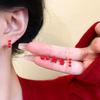 Серьги Красный Набор в Китайском Стиле с Серебряной Иглой 925 Пробы Женские Простые Серьги Удачи Праздничные Серьги