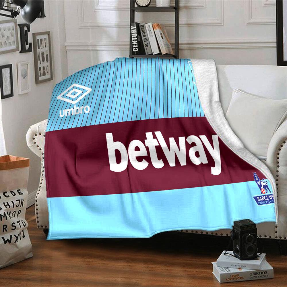 West FC United Crest Flannel Blanket, Soft Polyester, Modern Design, All-Season for Camping, Travel, Gifts for holidays or birthdays