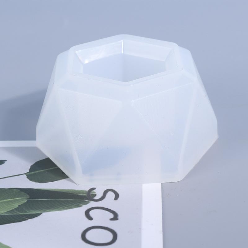 Цветочный горшок силиконовая форма для DIY шестиугольный бетонный горшок серии зеркальный кристалл эпоксидная глина форма для украшения дома для смолы