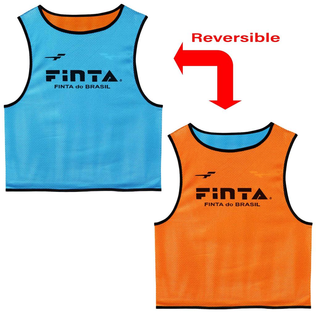 FINTA Soccer/Futsal Junior One-Size-Fit Sublimation Reversible Bib, 1 Bib, No Number, FT3528 (2261) Sax x Orange
