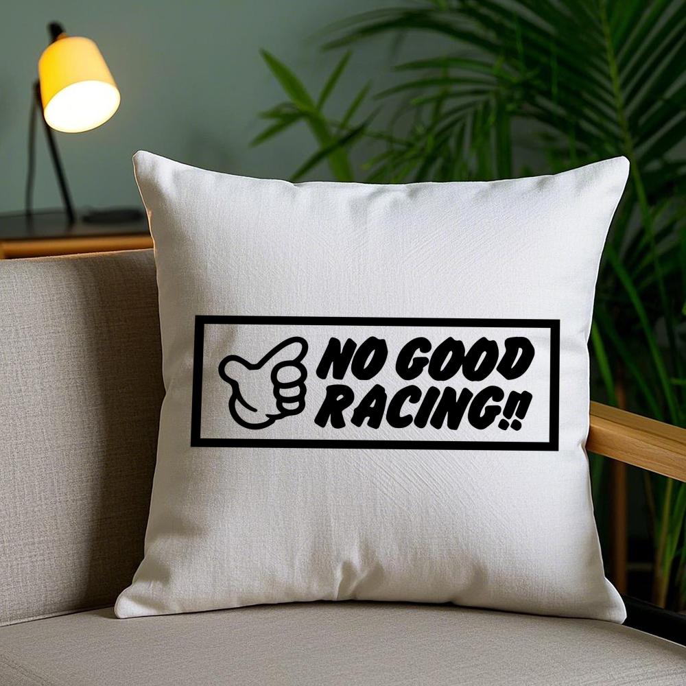 No Good Racing Наволочка для подушки Плюшевая ткань Мягкая Двусторонняя Печатная Невидимая молния Чехол для диванной подушки Домашний декор