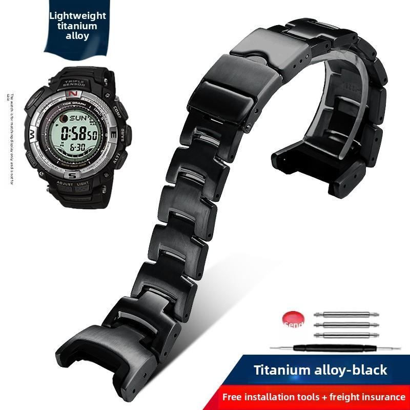 Легкий титановый ремешок Для часов Casio Protrek PRG-240 PRG-130Y PRW-1500 Металлический браслет с вогнутым креплением мужской Силиконовая резиновая лента