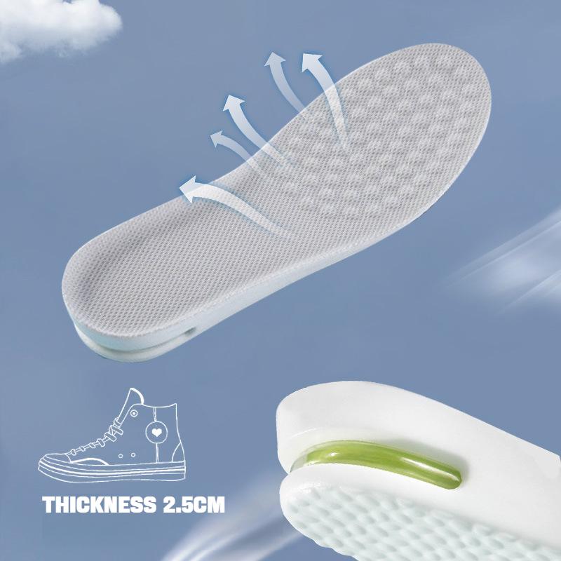 1 пара стельок для увеличения высоты для ног, спортивные воздушные стельки, удобные вставки для обуви при подошвенном фасциите, амортизирующие подушечки для обуви