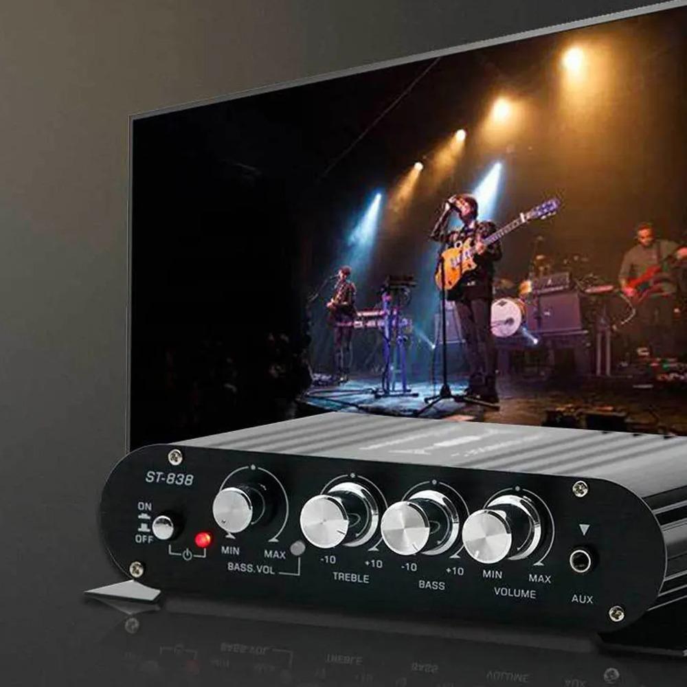 Subwooferoof ST-838 Amplifier 2.1 Channel Power Amplifier for Speaker/Phone/Computer/DVD